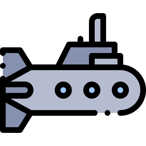 Submarine Detailed Rounded Lineal color icon