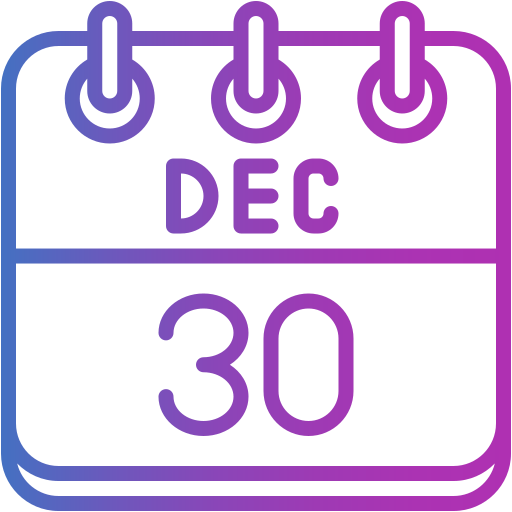 30 de diciembre icono gratis