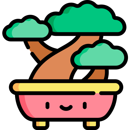 Bonsai Kawaii Lineal color icon