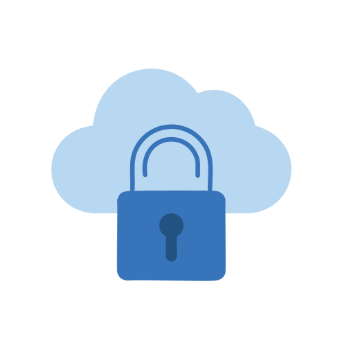 seguridad en la nube icono gratis