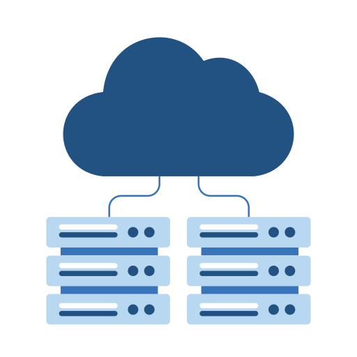 gestión de servidores en la nube icono gratis