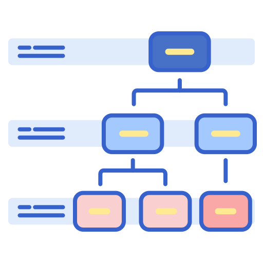 Hierarchy Structure Flaticons Lineal Color Icon