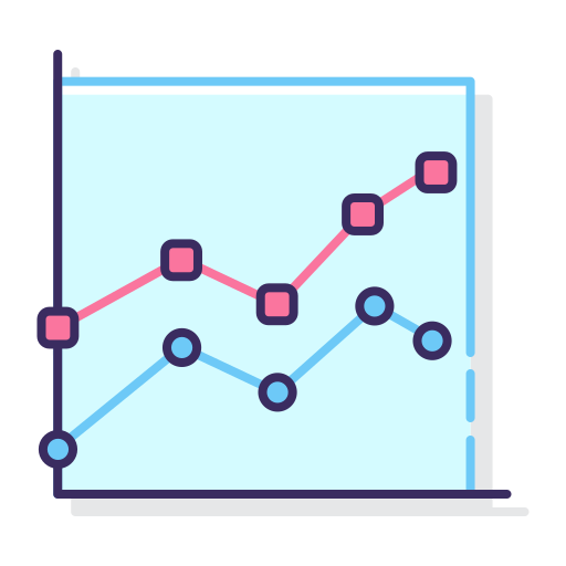 Gráfico de líneas icono gratis