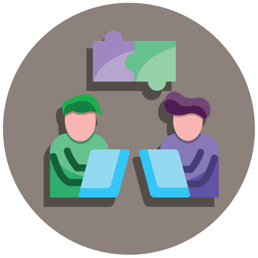 colaboración en línea icono gratis