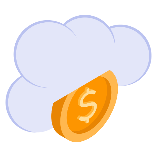 dinero en la nube icono gratis