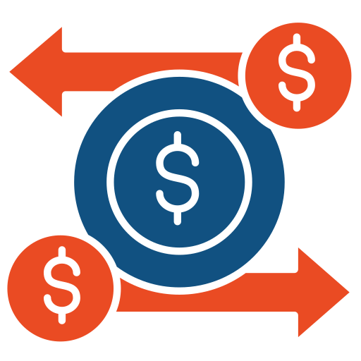 flujo de fondos icono gratis