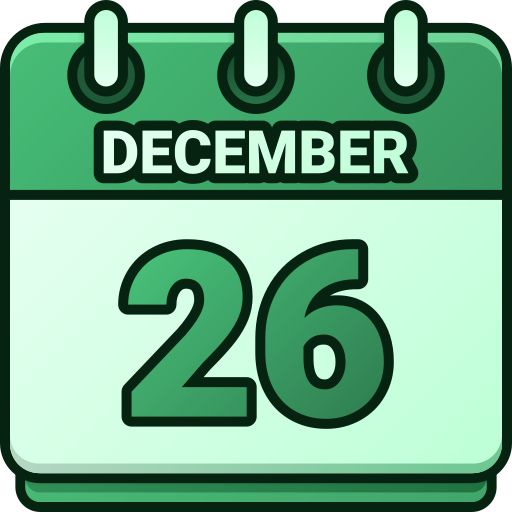 26 de diciembre icono gratis