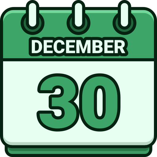 30 de diciembre icono gratis