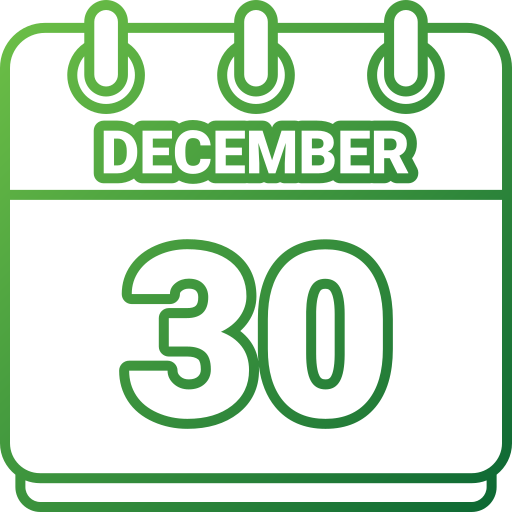 30 de diciembre icono gratis