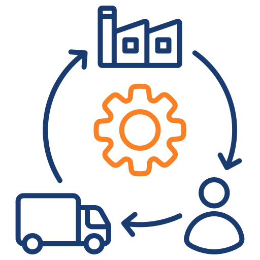 gestión de la cadena de suministro icono gratis