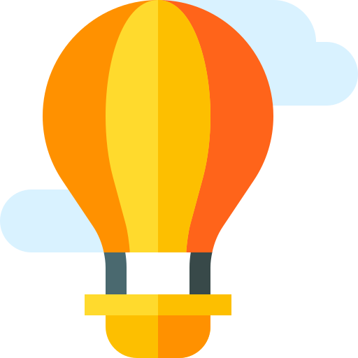 Hot air balloon Basic Straight Flat icon