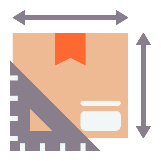 tamaño del paquete icono gratis