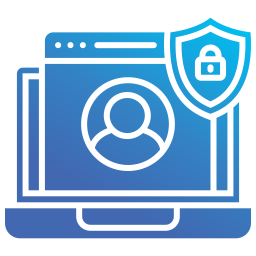 privacidad en línea icono gratis