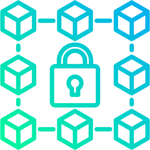 seguridad de la cadena de bloques icono gratis