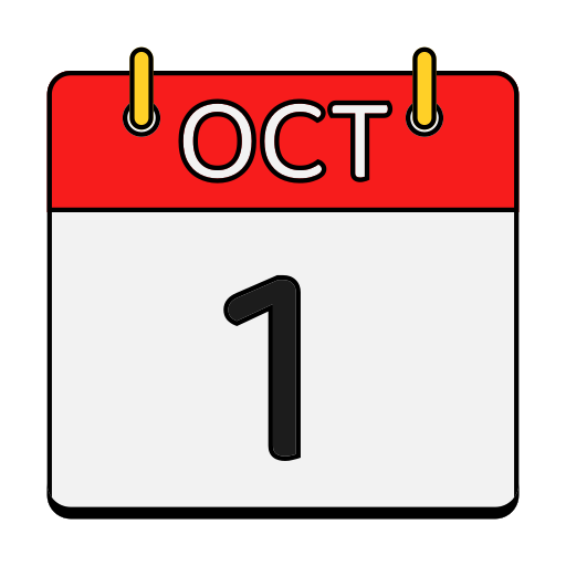 1 de octubre icono gratis