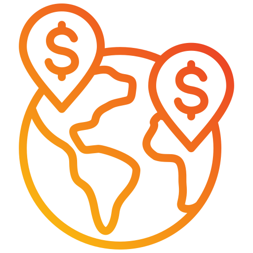 deslocalización icono gratis