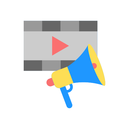 marketing de vídeo icono gratis