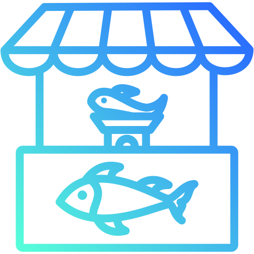 mercado de pescado icono gratis