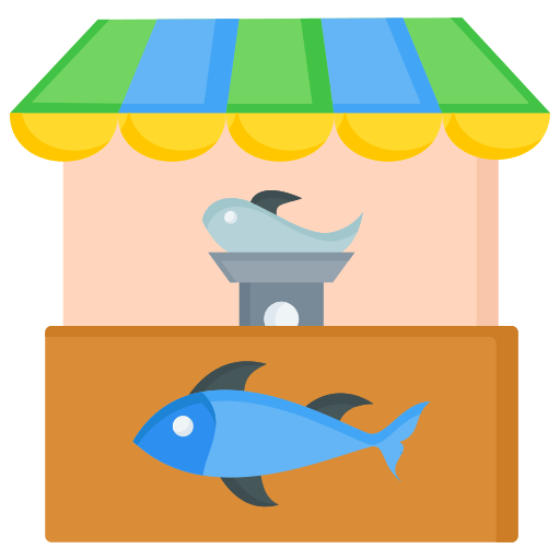 mercado de pescado icono gratis