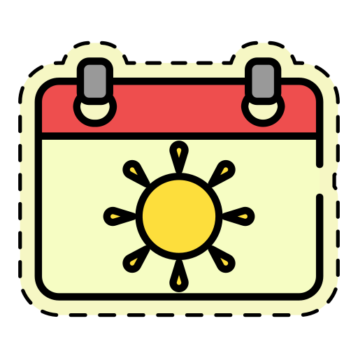 calendario de verano icono gratis