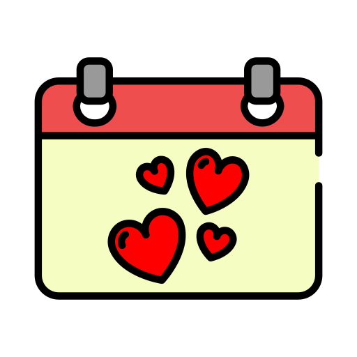 calendario de san valentin icono gratis