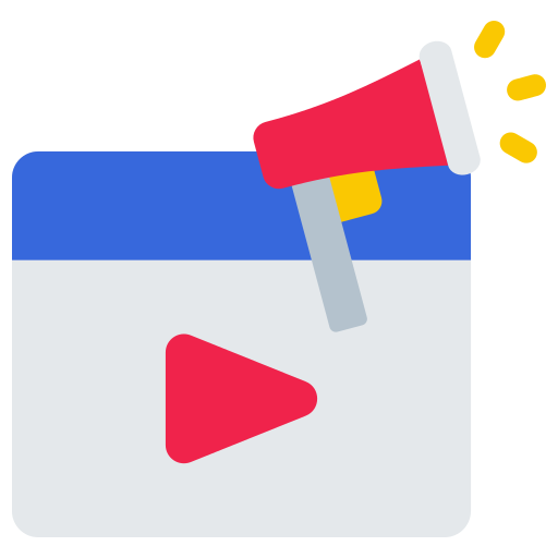 marketing de vídeo icono gratis