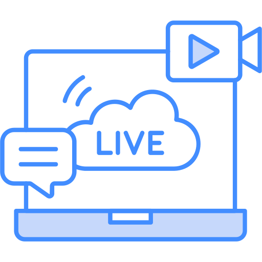 transmisión en vivo icono gratis