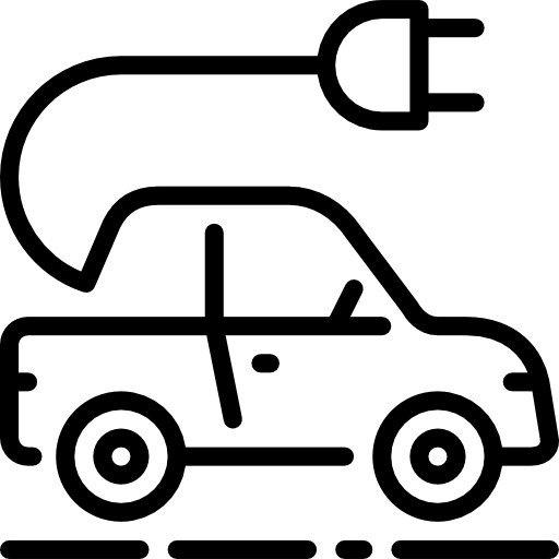 Electric car Opened Outlines Lineal icon