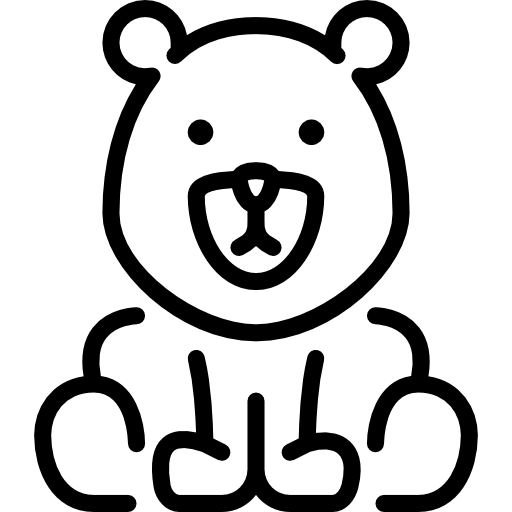 Bear Opened Outlines Lineal icon