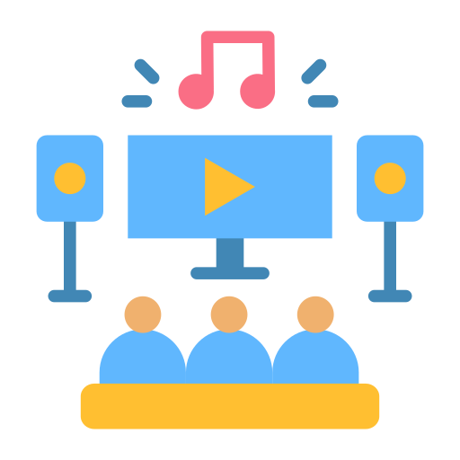 cine en casa icono gratis