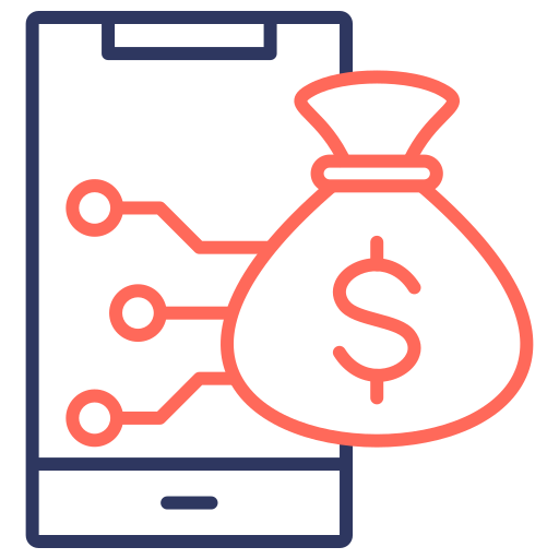 tecnología financiera icono gratis