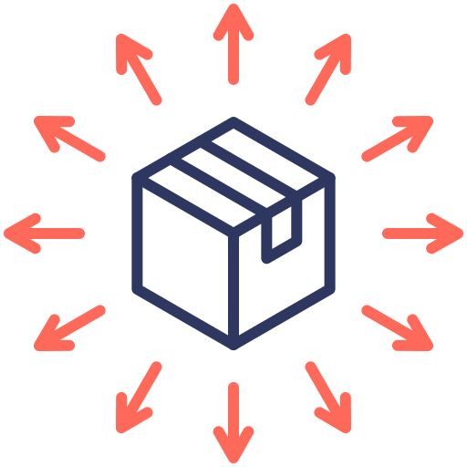 distribución icono gratis