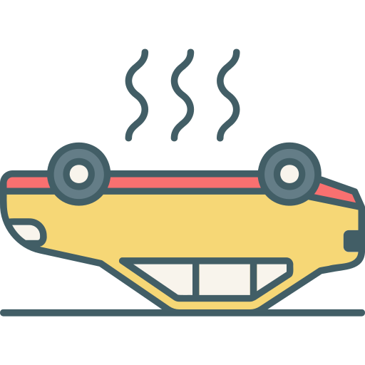 coche volcado icono gratis