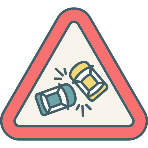 peligro de accidente icono gratis