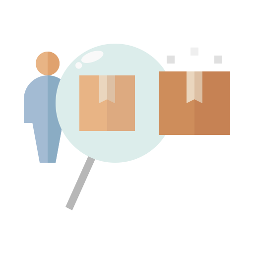 investigación de productos icono gratis