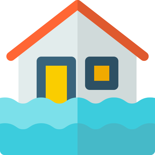 Flooded house Basic Rounded Flat icon