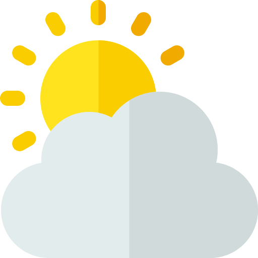 Clouds and sun Basic Rounded Flat icon