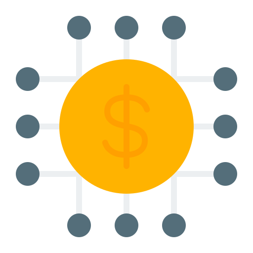 monedas digitales icono gratis