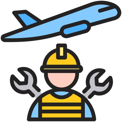 mantenimiento de aeronaves icono gratis