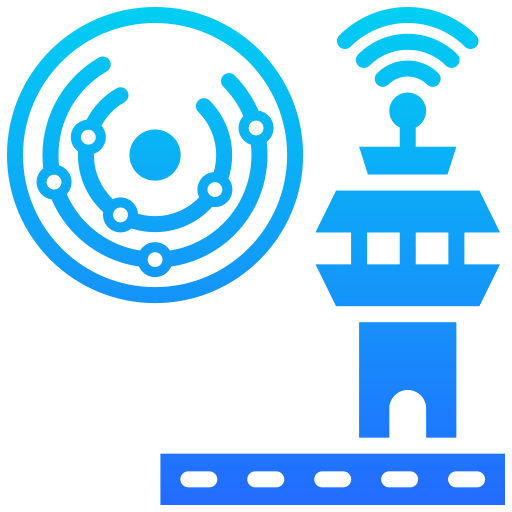 control de tráfico aéreo icono gratis