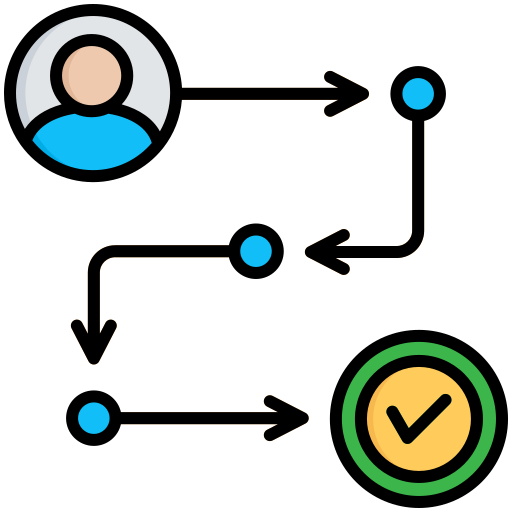 recorrido del cliente icono gratis