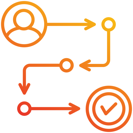 recorrido del cliente icono gratis