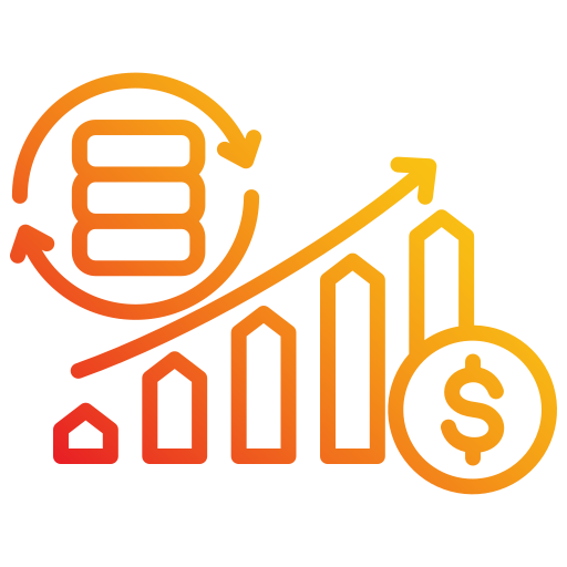 flujo de fondos icono gratis