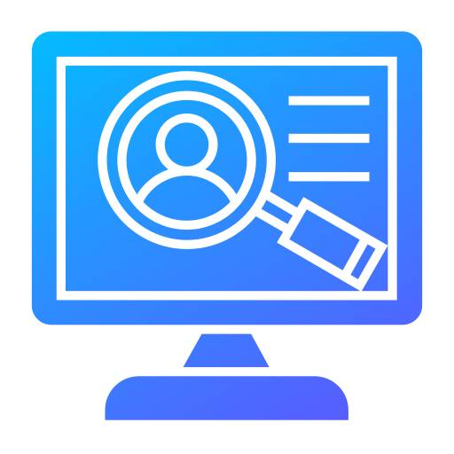 reclutamiento en línea icono gratis