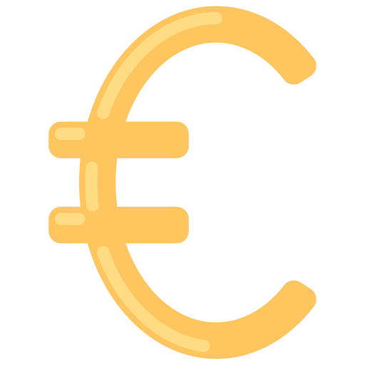 símbolo del euro icono gratis