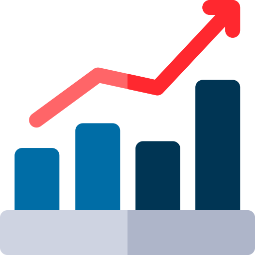 Bar graph Basic Rounded Flat icon