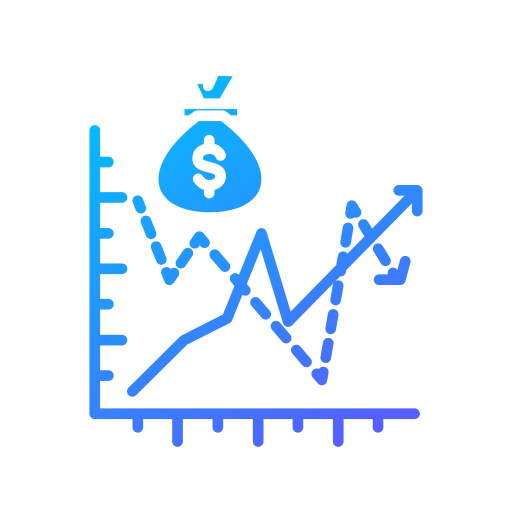 Income graph free icon