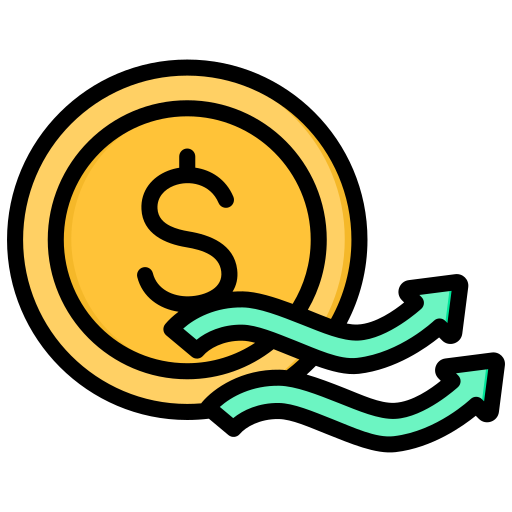 flujo de fondos icono gratis