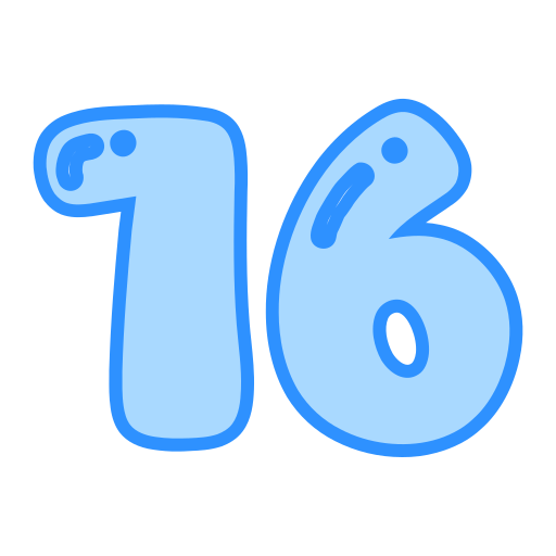 dieciséis icono gratis