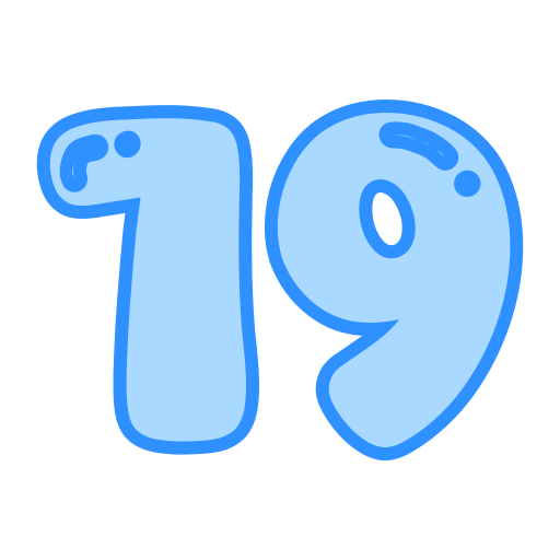 diecinueve icono gratis
